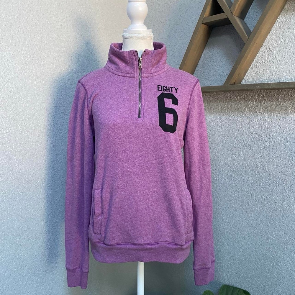 PINK VICTORIA'S SECRET 86 QUARTER ZIP UP PULLOVER SWEATSHIRT Y2K ACTIVEWEAR